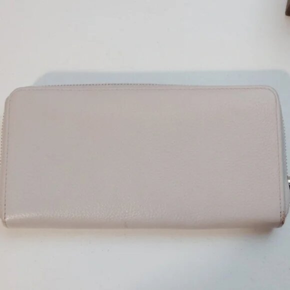 See By Chloe Long Tri Fold Wallet Zipper Closure Cream w/Yellow Accent - Picture 3 of 6